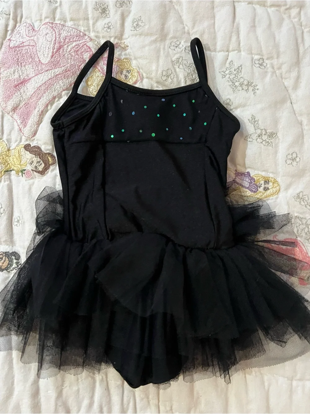Black Tutu Dance Costume for Kids with Sparkle Dot Accents